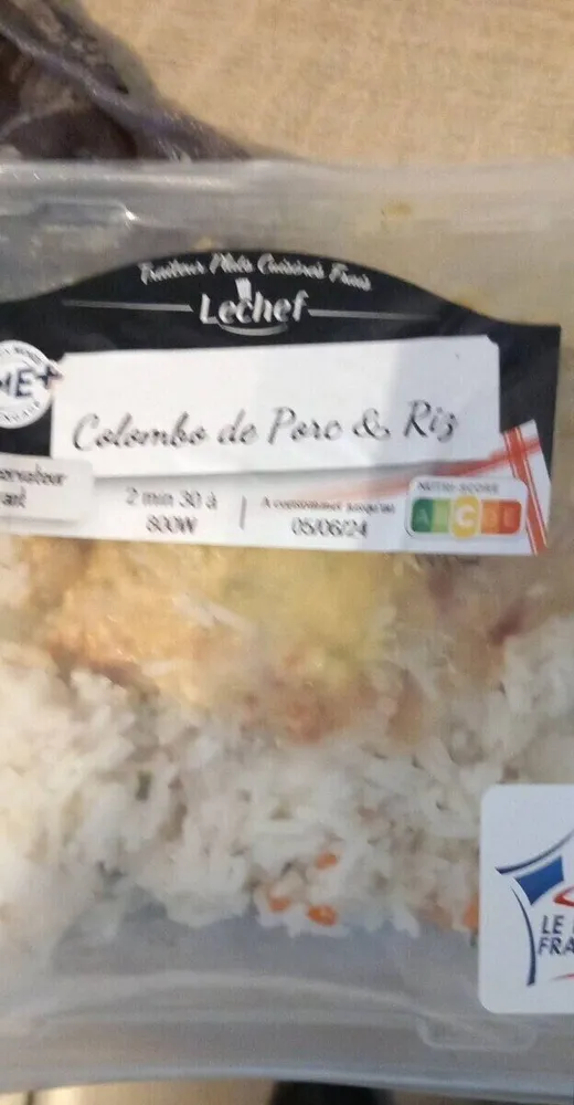 Colombo de porc et riz