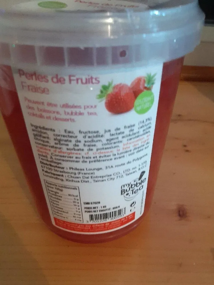 Perle de fruit fraise