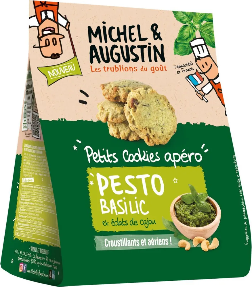 Petits Cookies apéro PESTO BASILIC et éclats de cajou