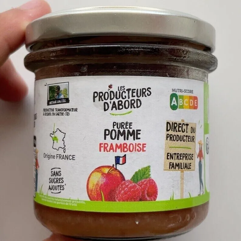 Purée pommes framboises