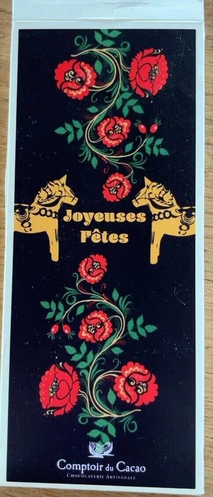 Tablette noire chevaux de nois Noël