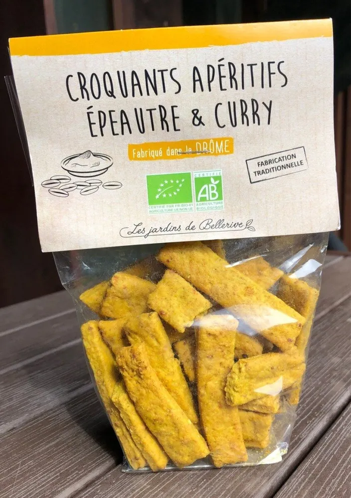 Croquants aperitifs Epautre et Curry