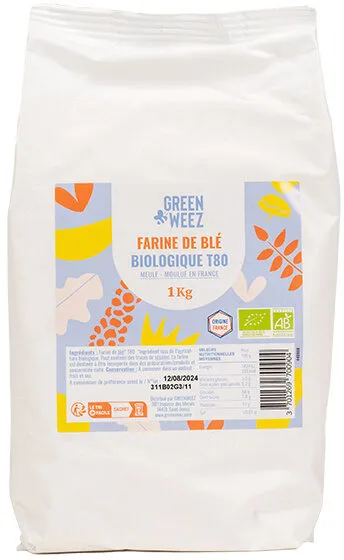 Farine de blé T80 bio meule France