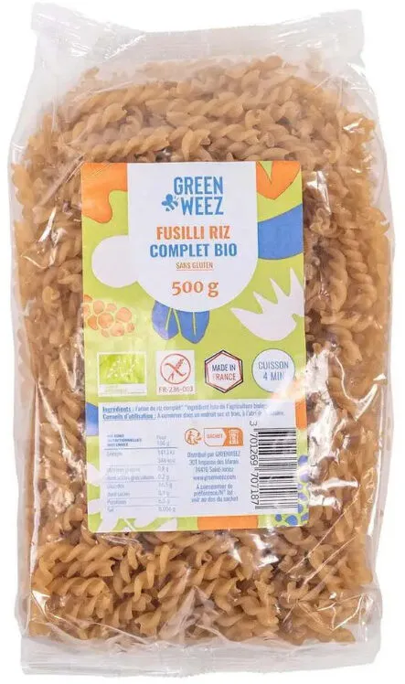 Fusilli riz complet bio