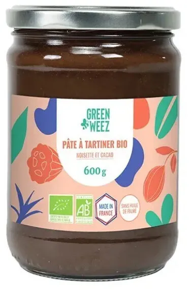 Pâte à tartiner noisettes et cacao Bio