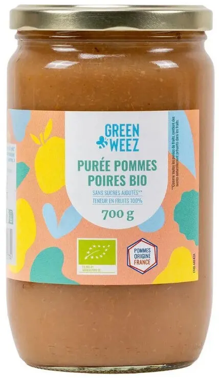 Purée pommes poires bio