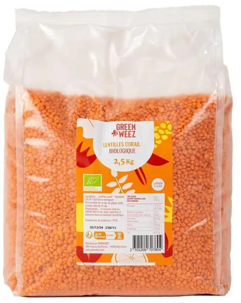 Lentilles corail bio