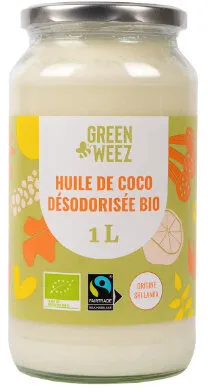 Huile de coco désodorisée bio