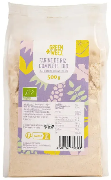 Farine de riz complète bio