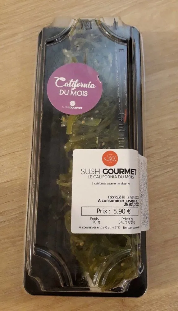 Californie saumon wakamé