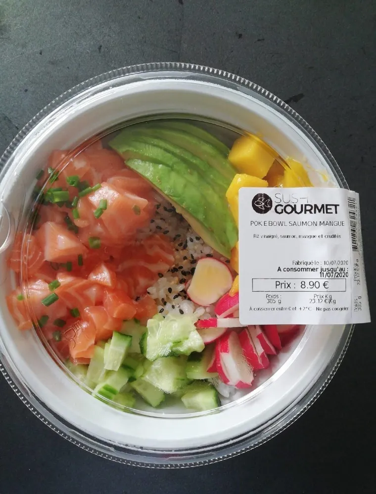 Poke bowl saumon mangue