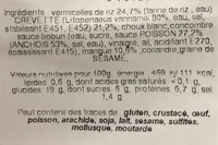 Salade crevettes et mangue