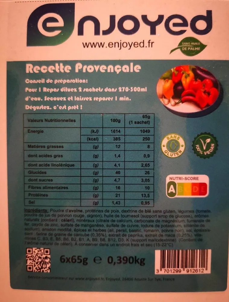 Repas vegan recette Provençale