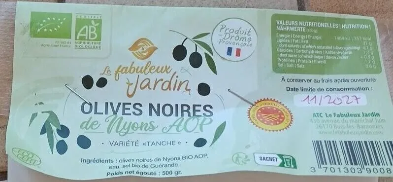 Olives noires de Nyons AOP