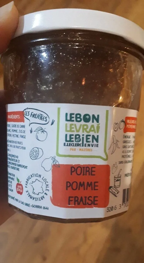 Confiture poire pomme fraise