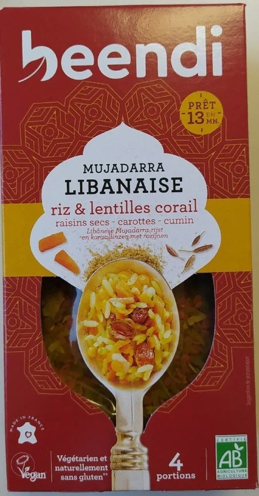 Mujadarra Libanaise riz & lentilles corail