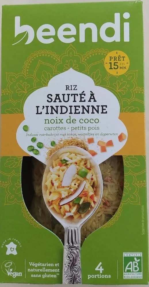 Riz sauté à l'Indienne noix de coco