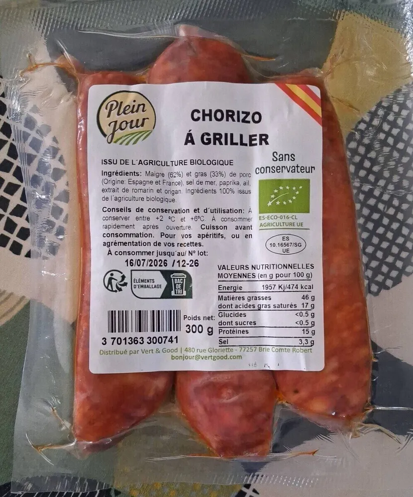 Chorizo a griller bio