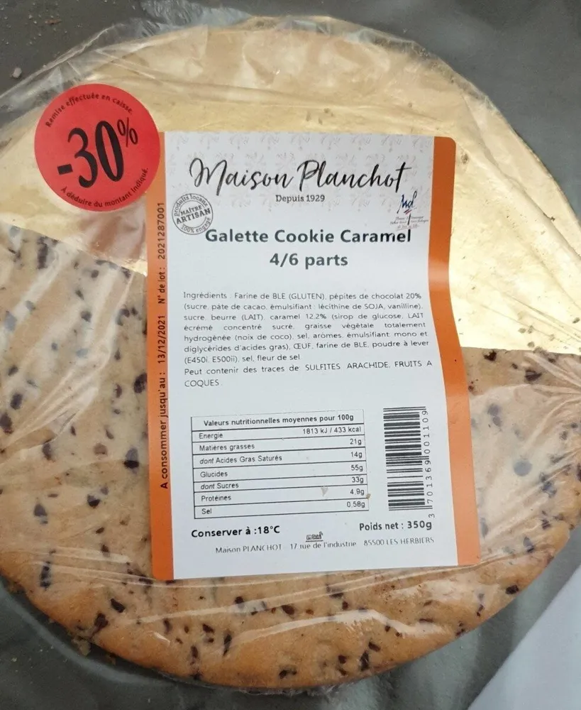 Galette cookie caramel