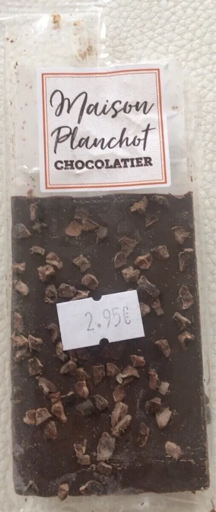Mini tablette chocolat noir au grue de cacao