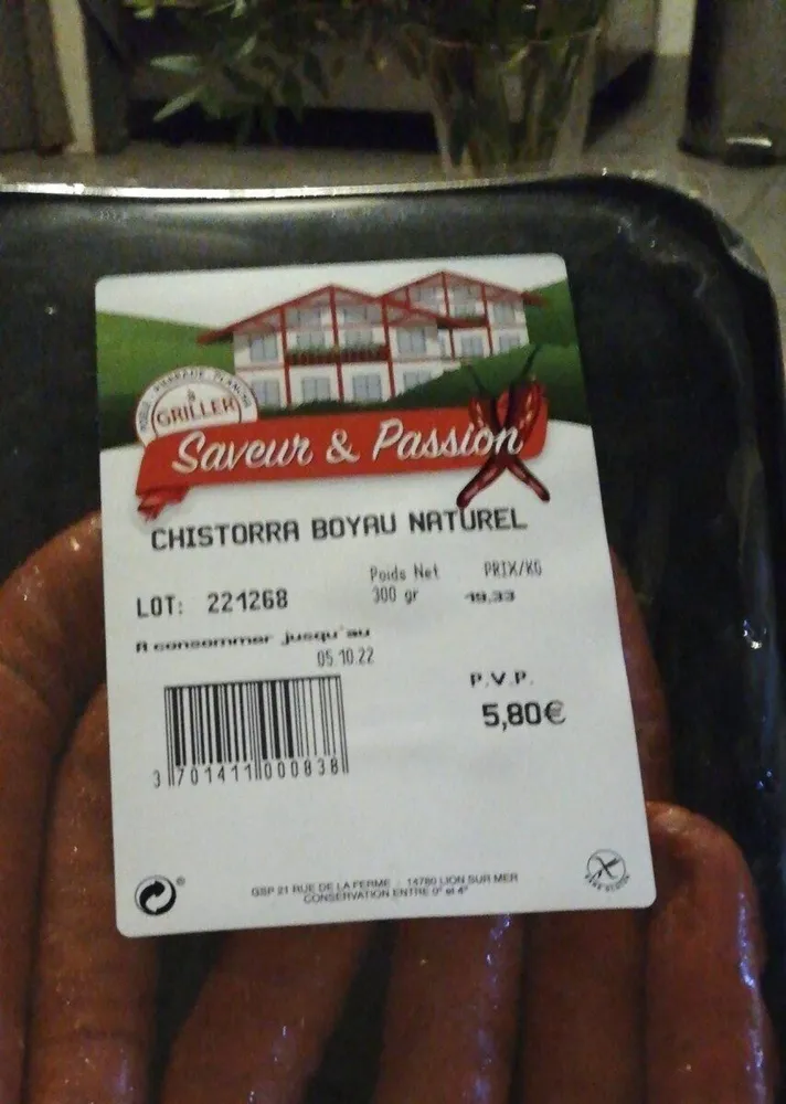 Christorra boyau naturel