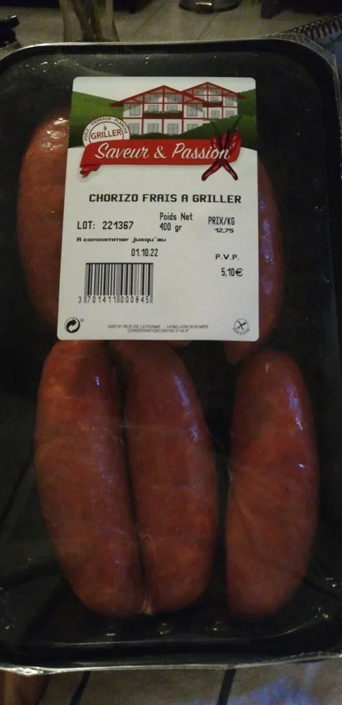 Chorizo frais à griller
