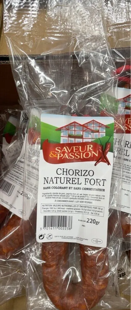 Chorizo naturel fort