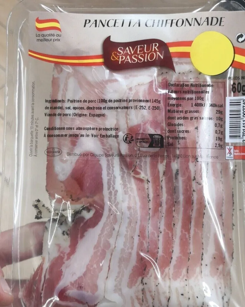 Pancetta chiffonnade
