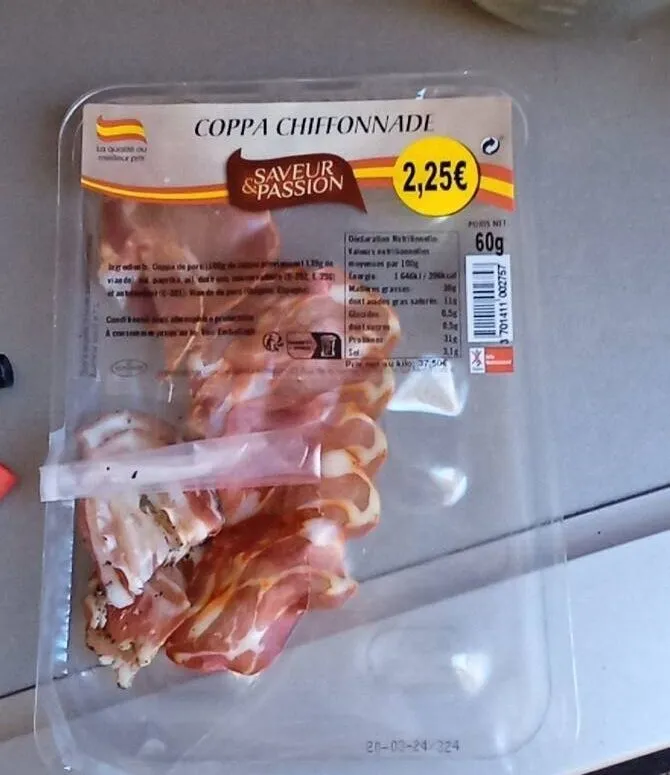 Coppa chiffonnade