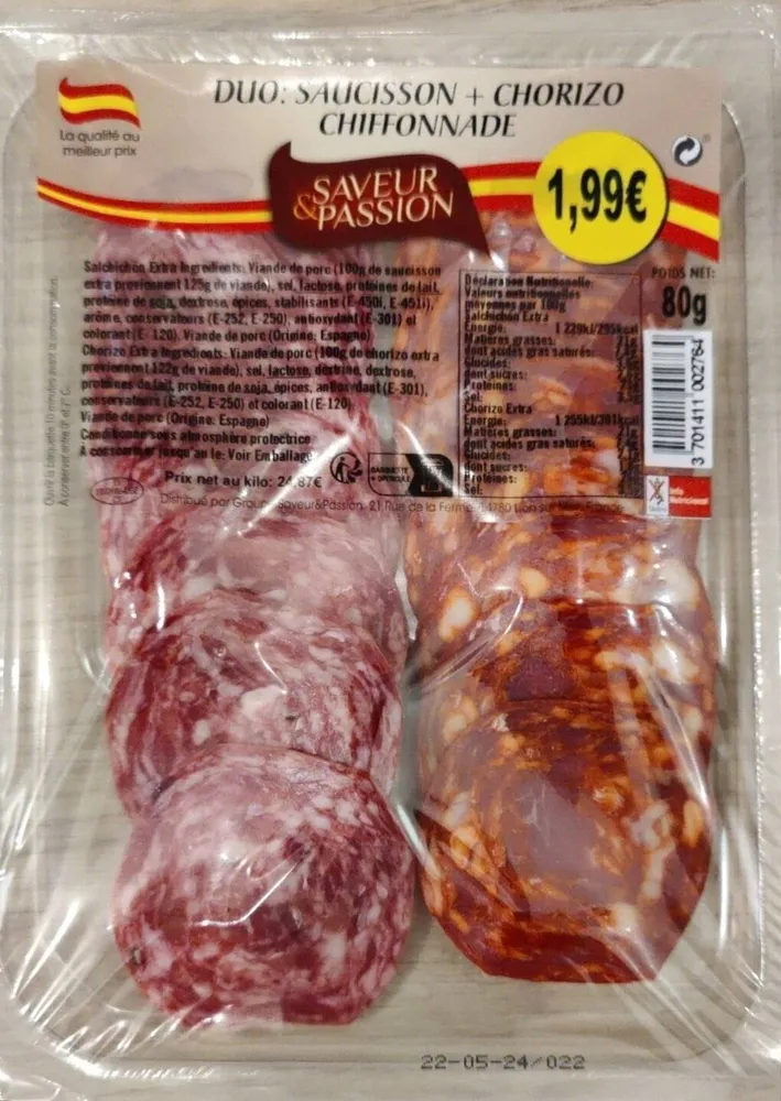 Duo: Saucisson + Chorizo Chiffonade