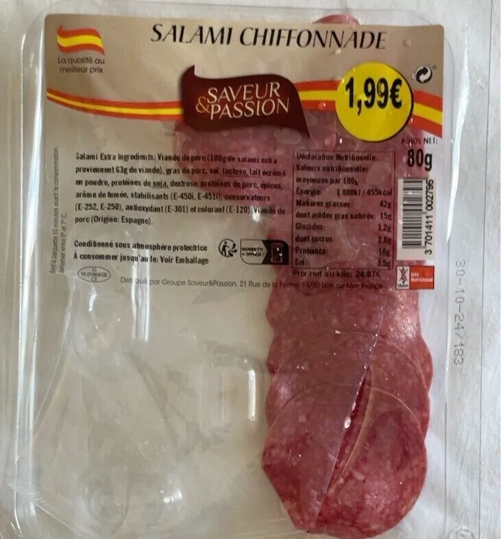 Salami chiffonnade