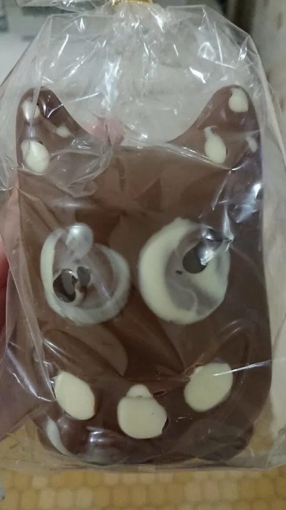 Moulage de chocolat au lait décoré