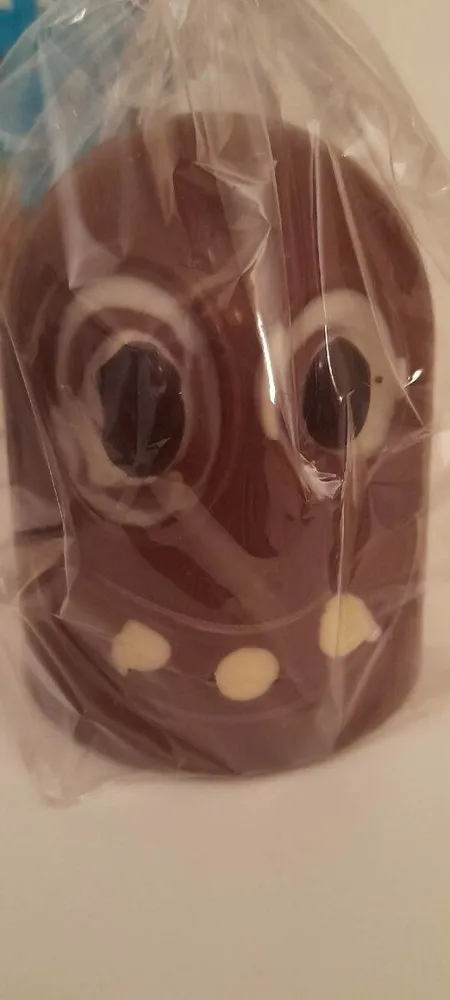 Moulage de chocolat au lait décoré