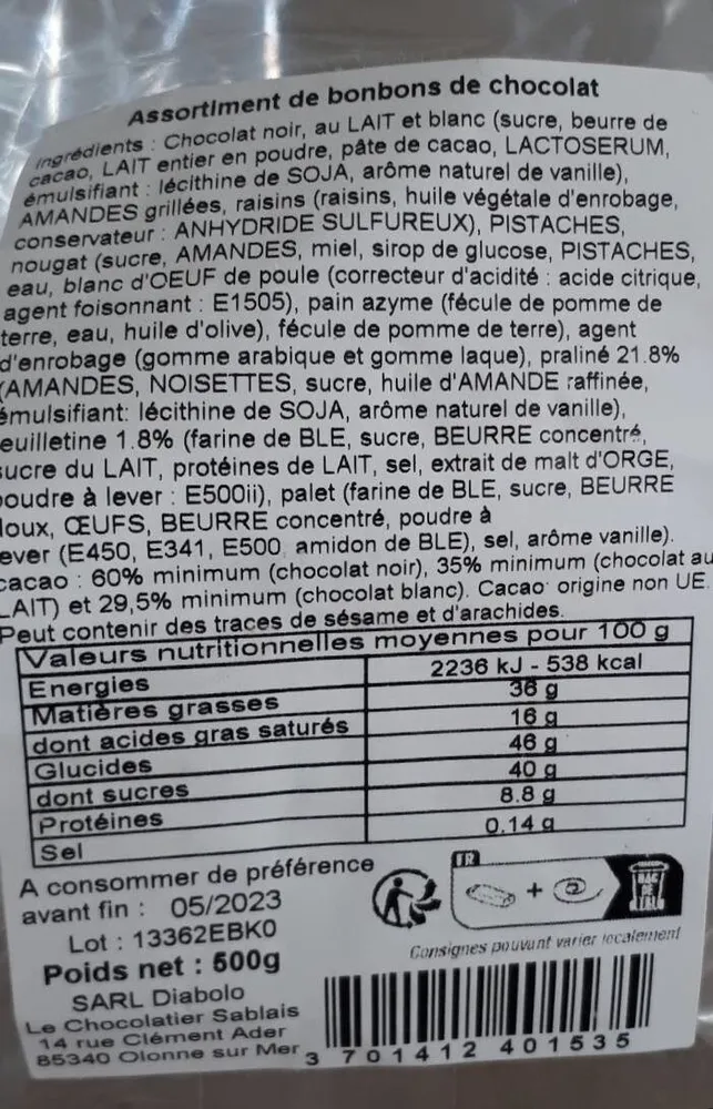 Le chocolatier sablais sarl diabolo
