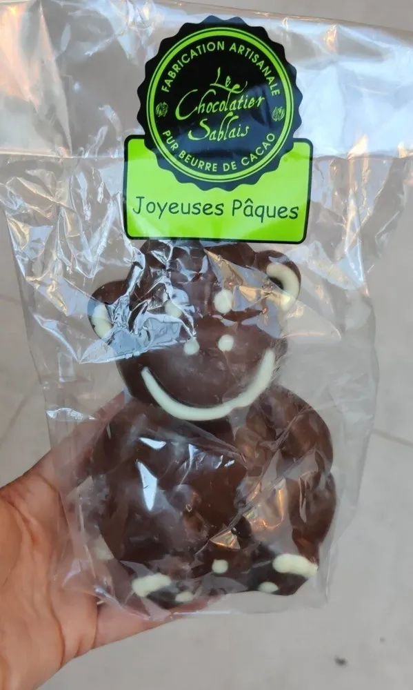 Moulage de chocolat au lait décoré