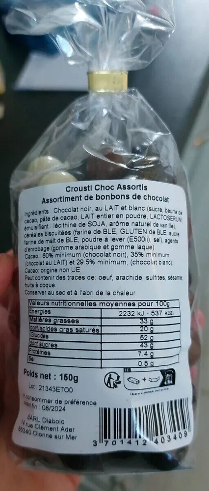 Crousti choc assortis
