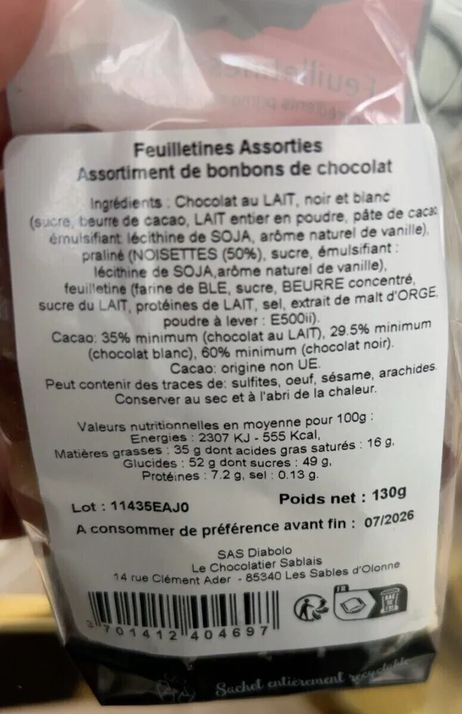 Feuilletines assorties