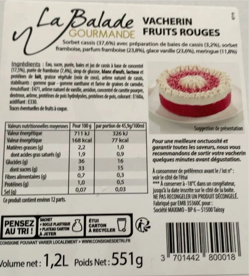 Vacherin fruits rouges