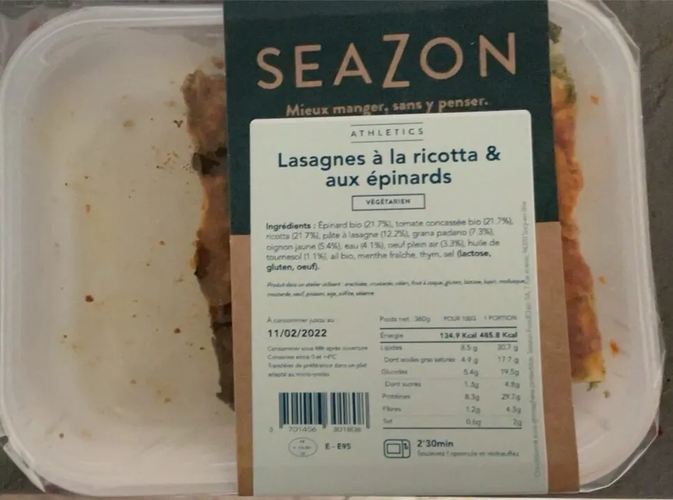 Lasagnes à la ricotta & aux épinarfs