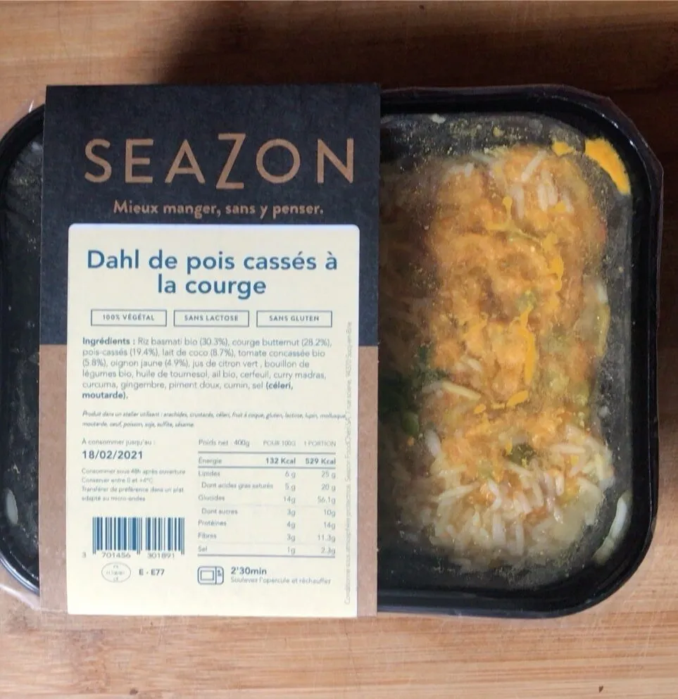 Dahl de pois cassés à la courge