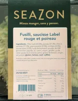 Fusili, saucisse Label rouge et poireau