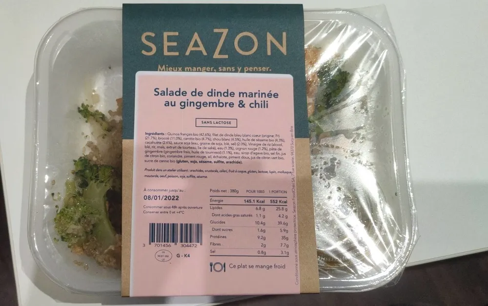 Salade de dinde marinée au gingembre et chili