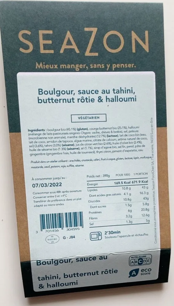 Boulgour sauce au tahini & halloumi