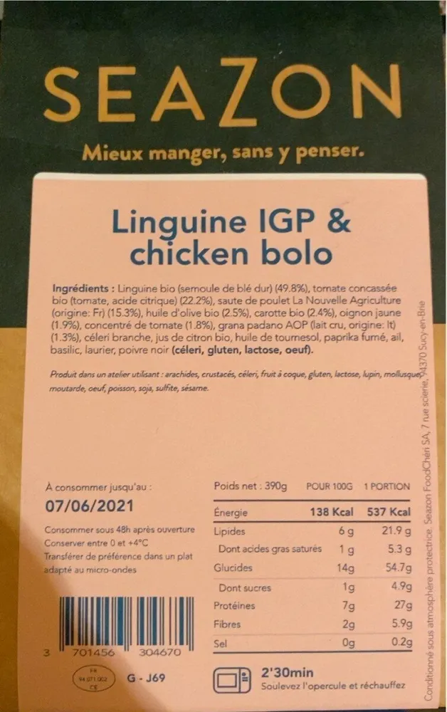 Linguine IGP & Chicken bolo