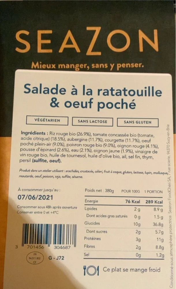 Salade à la ratatouille & Oeuf Poché