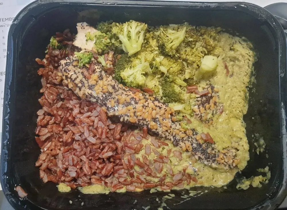 Saumon, riz rouge bio & crème de brocoli