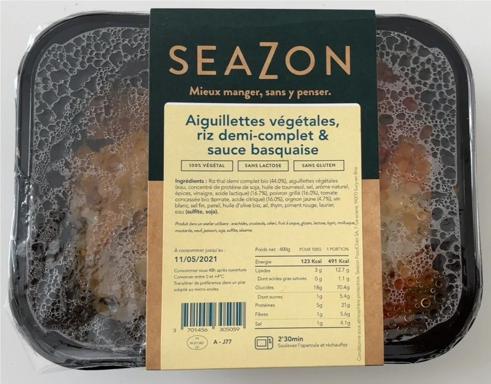 Aiguilettes végétales, riz demi-complet & sauce basquaise