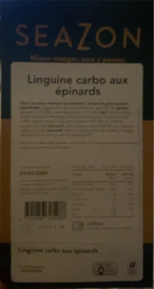 Keto carbo aux épinards et spaghettis de  konjac