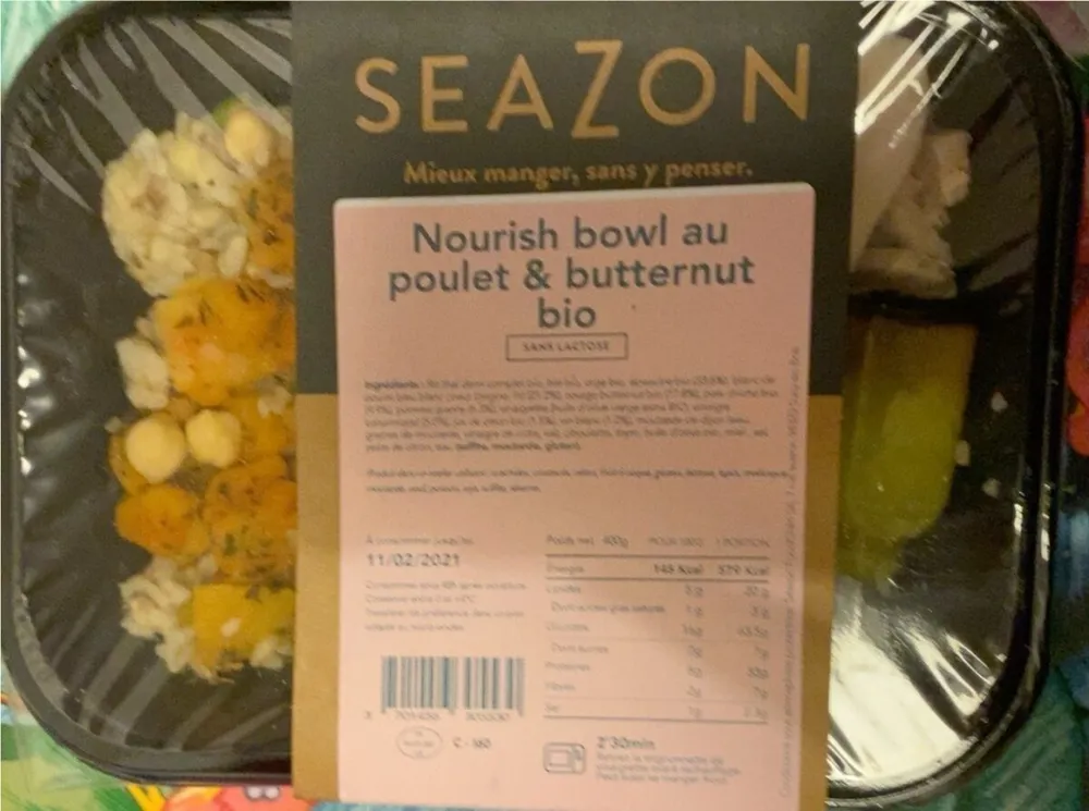 Nourish bowl au poulet et butternut bio