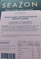 Poulet au thym, pommes de terre épinards au pesto